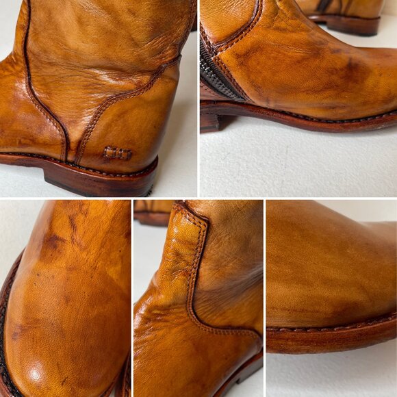 BED STU Tess Distressed Tan Leather Tall Riding Boots BEDSTU Size 8 - Picture 11 of 16